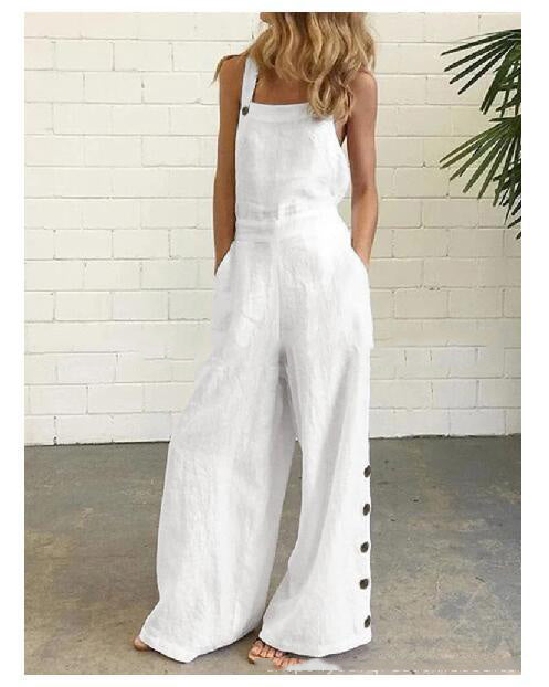 High-Waisted Sleeveless Wide-Leg Jumpsuit